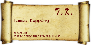 Tamás Koppány névjegykártya