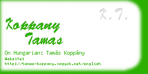 koppany tamas business card